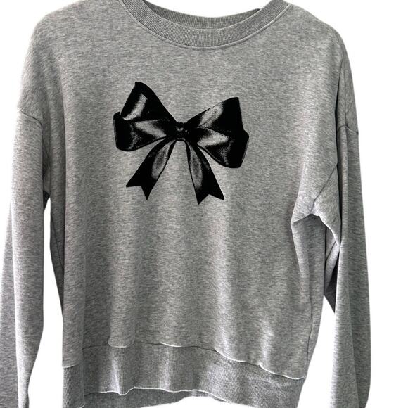 H&M Bow Gray and Black Sweatshirt size 16/18 kids - Picture 5 of 7